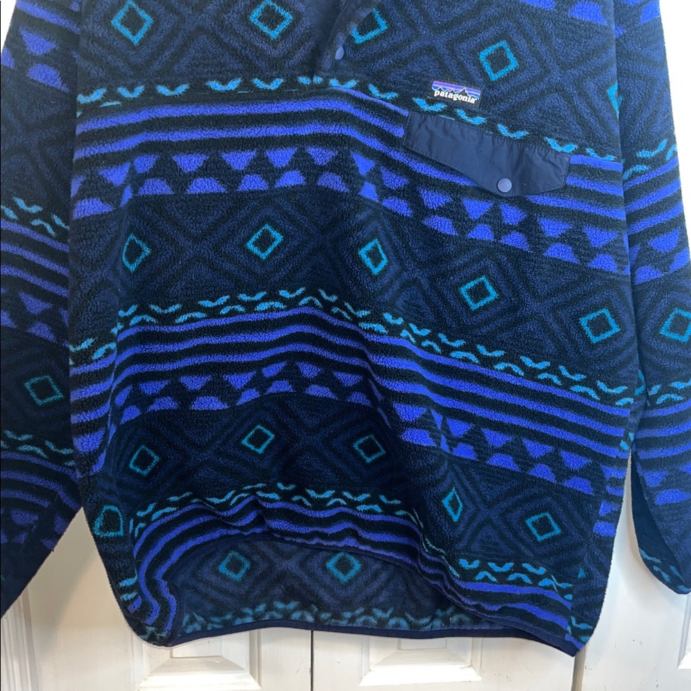 VTG PATAGONIA SYNCHILLA FLEECE BUTTON SNAP PULLOVER MEN'S RARE JACKET AZTEC 2XL - Picture 2 of 10